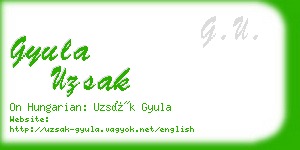 gyula uzsak business card